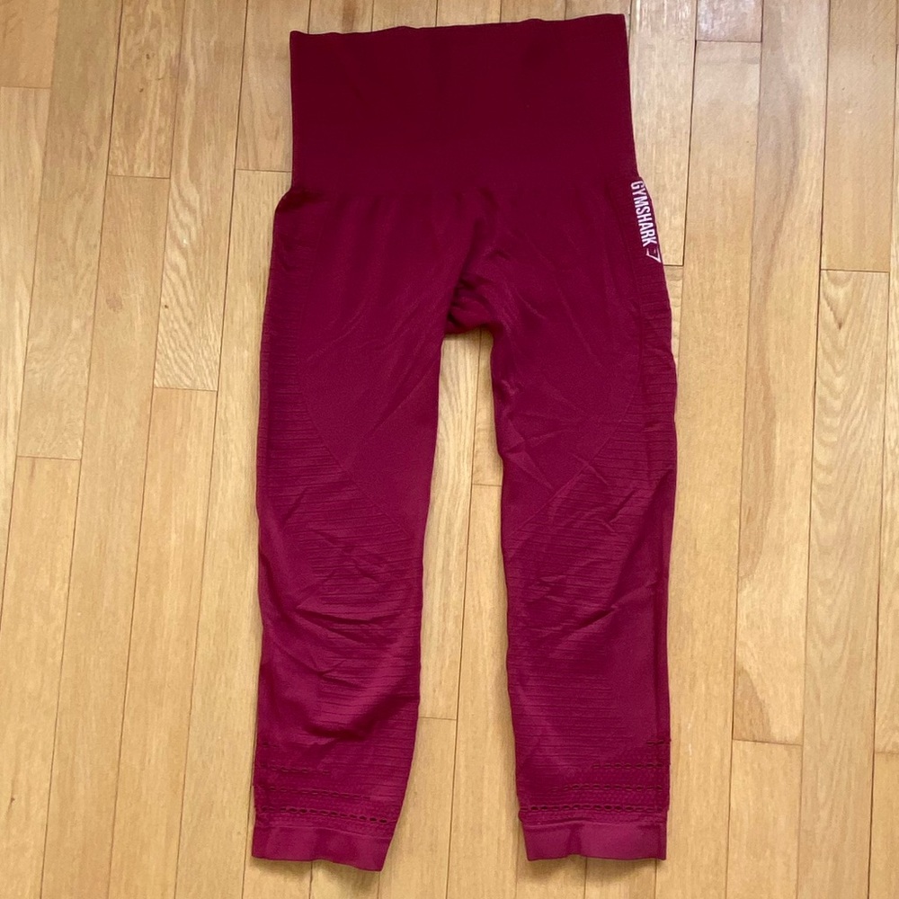 Gymshark energy seamless cropped leggings - red